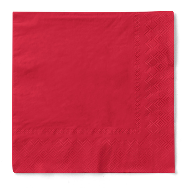 Serviette Rot aus Tissue 33 x 33 cm, 3-lagig, 20 Stück