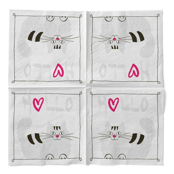 Serviette Moritz in Pink aus Tissue 33 x 33 cm, 20 Stück