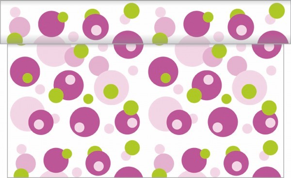 Tischläufer Bubbles in Pink-Grün aus Linclass® Airlaid 40 cm x 4,80 m, 1 Stück