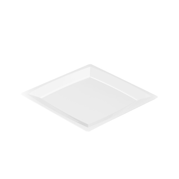 Einweg-Teller MILAN in M aus Plastik, 17,2 x 17,2 cm, Weiss, 24 Stück