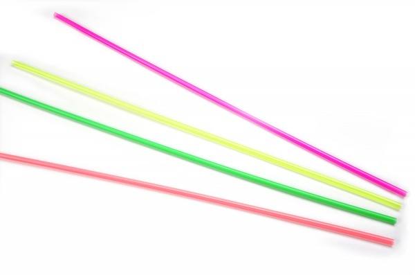 Trinkhalm aus Plastik in Neonfarben, farblich sortiert, Ø 6 mm / 50 cm, 100 Stück