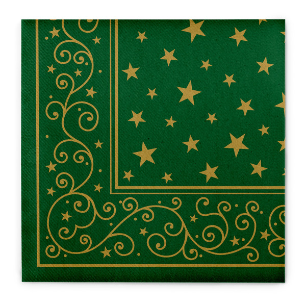 Weihnachtsserviette Liam in Grün aus Linclass® Airlaid 40 x 40 cm, 50 Stück
