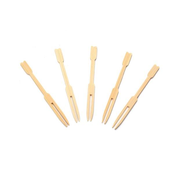 Gabel 2-Zahnig aus Bambus, 90 mm, 250 Stück