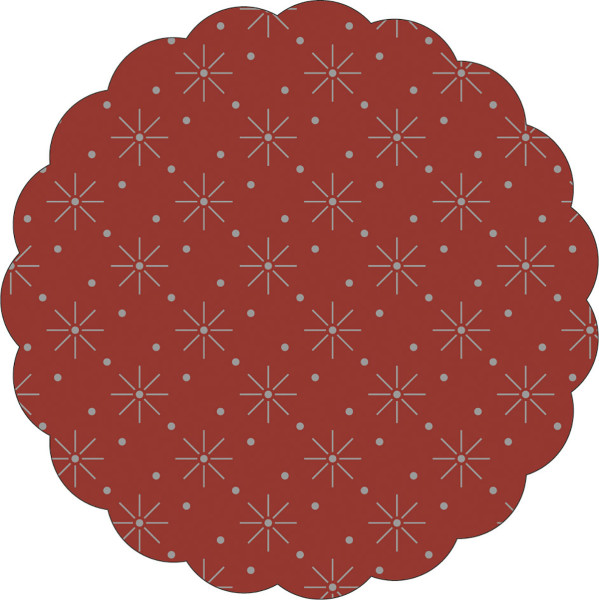 Tassen-Deckchen mit Sterne-Punkte-Prägung Bordeaux aus Tissue, Ø 80 mm, 250 Stück