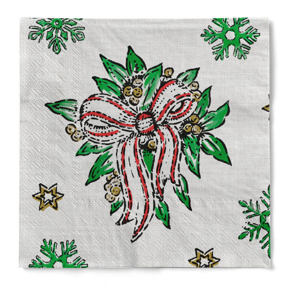 Serviette Lourdes aus Tissue 3-lagig, 33 x 33 cm, 1/4 Falz, 100 Stück
