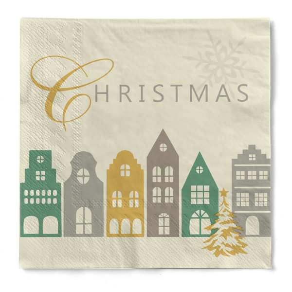 Weihnachtsserviette Julika aus Tissue 3-lagig, 40 x 40 cm, 1/4 Falz, 100 Stück