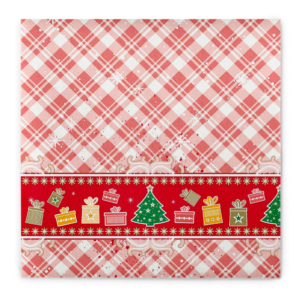 Weihnachtsserviette Joy in Rot aus Linclass® Airlaid 40 x 40 cm, 12 Stück