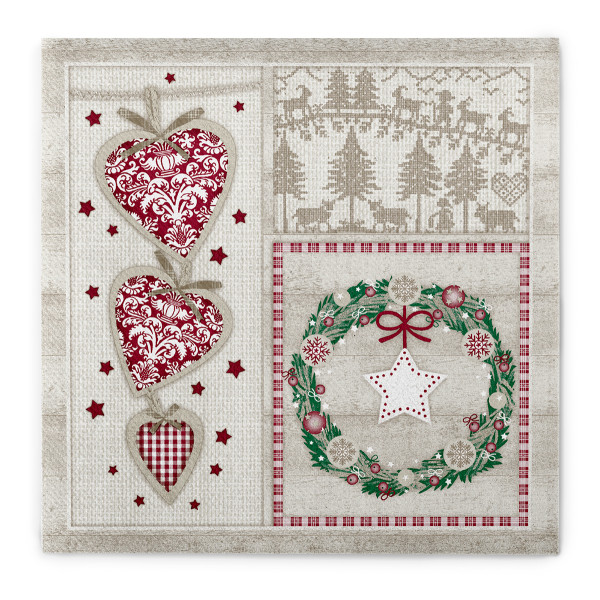 Weihnachtsserviette Benita aus Linclass® Airlaid, 40 x 40 cm, 1/4 Falz, 50 Stück