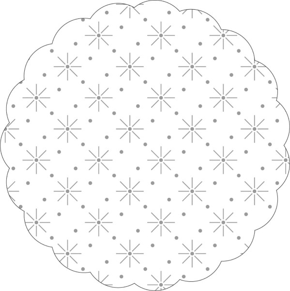 Tassen-Deckchen mit Sterne-Punkte-Prägung Weiß aus Tissue, Ø 80 mm, 250 Stück