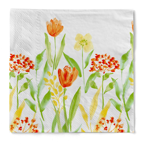Serviette Selma (Frühling) aus Tissue 3-lagig, 40 x 40 cm, 1/4 Falz, 100 Stück