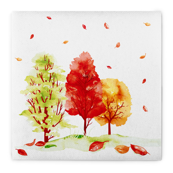 Serviette Herbstwald aus Linclass® Airlaid, 40 x 40 cm, 1/4 Falz, 50 Stück