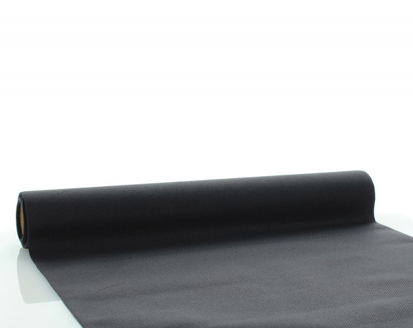 Tischläufer Schwarz aus Linclass® Airlaid 40 cm x 4,80 m, 1 Stück