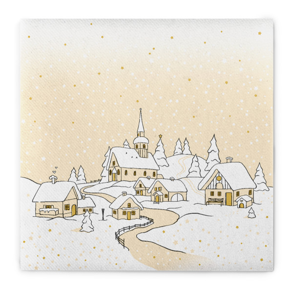 Weihnachtsserviette Anneke in Aprikot aus Linclass® Airlaid, 40 x 40 cm, 1/4 Falz, 50 Stück