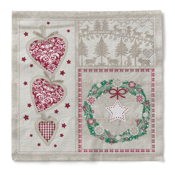 Serviette Benita aus Tissue 3-lagig, 40 x 40 cm, 1/4 Falz, 100 Stück