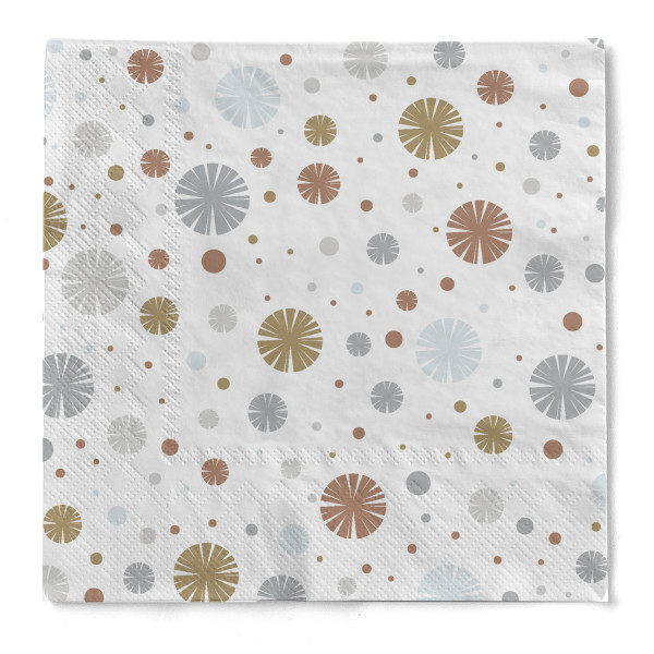 Cocktail-Serviette &quot;Ania&quot; (Schneeflocken) aus Tissue 3-lagig, 25 x 25 cm, 20 Stück