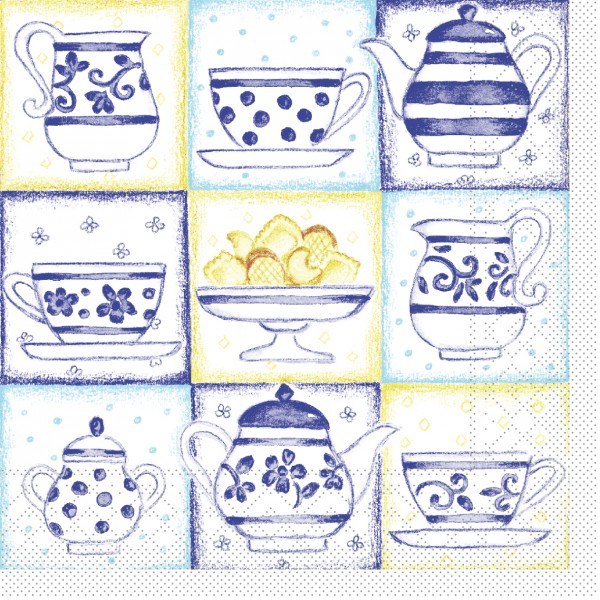 Serviette Cookie in Blau aus Tissue 33 x 33 cm, 20 Stück