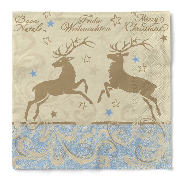 Weihnachtsserviette Liroy aus Tissue 3-lagig, 33 x 33 cm, 1/4 Falz, 100 Stück