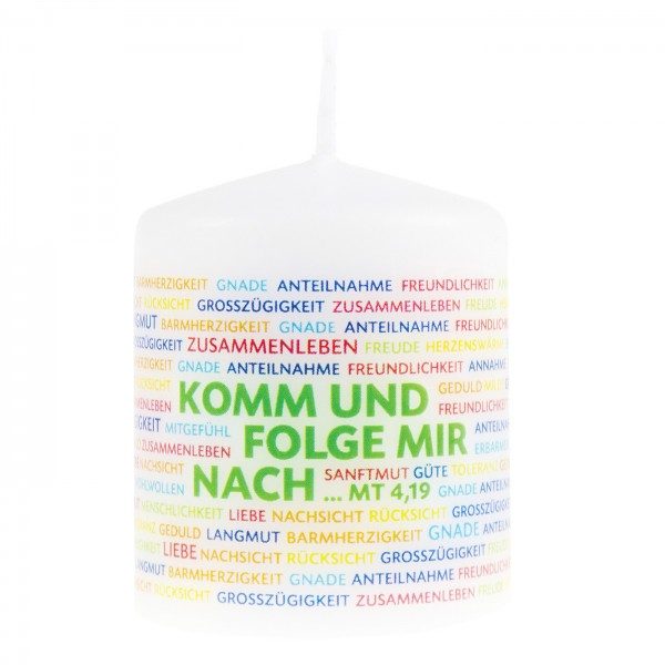 Stumpenkerze Konfirmation/Kommunion NACHFOLGE, 1 Stück