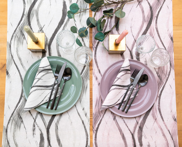 Serviette Albi in Salbei-Schwarz aus Linclass® Airlaid, 40 x 40 cm, 50 Stück