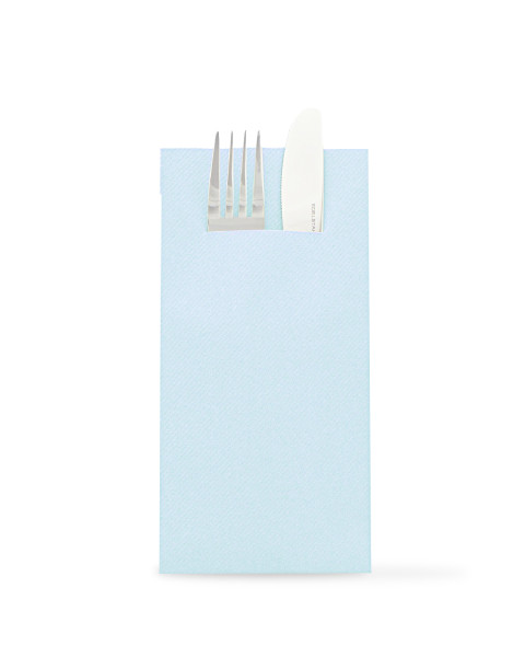 Besteckserviette Hellblau aus Linclass® Airlaid 40 x 40 cm, 1/8 Falz, 75 Stück