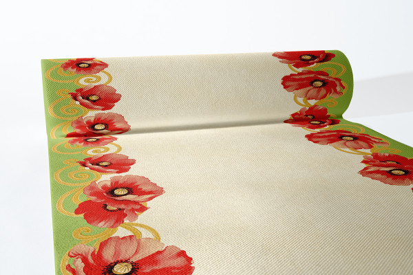 Tischläufer Talvi (Mohnblume) aus Linclass® Airlaid 40 cm x 24 m, 1 Stück