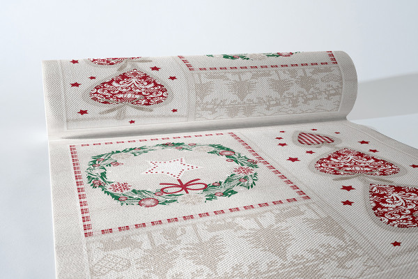 Weihnachts-Tischläufer Benita aus Linclass® Airlaid 40 cm x 24 m, 1 Stück