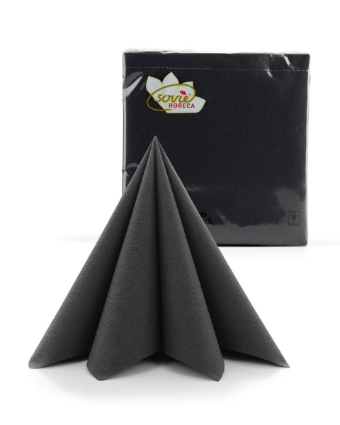 Serviette in Schwarz aus Linclass® Airlaid 40 x 40 cm, 50 Stück