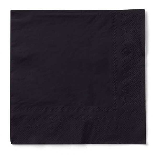 Cocktail-Servietten Schwarz aus Tissue 25 x 25 cm, 100 Stück