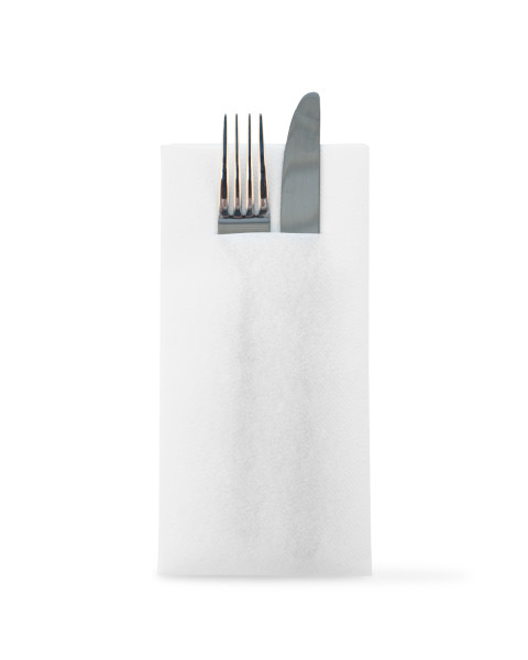 Besteckserviette in Weiß aus Linclass® Airlaid 40 x 40 cm, 1/8 Falz, 75 Stück