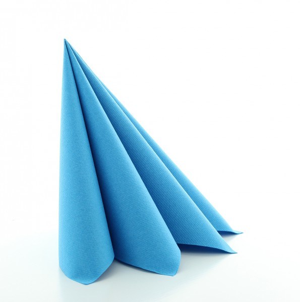 Serviette in Aquablau aus Linclass® Airlaid 40 x 40 cm, 50 Stück