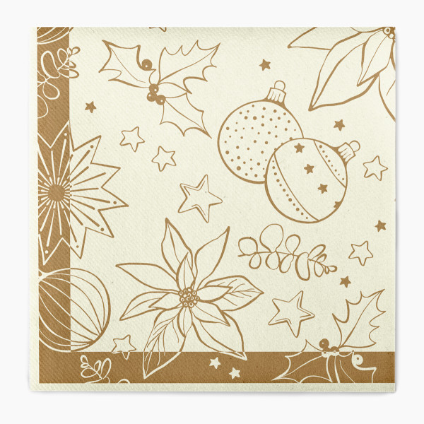 Weihnachtsserviette Milan in Champagner-Gold aus Linclass® Airlaid 40 x 40 cm, 50 Stück