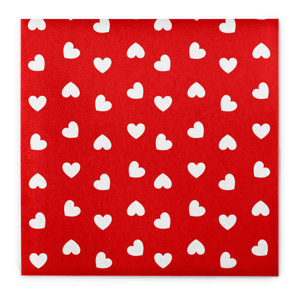 Serviette Love in Rot aus Linclass® Airlaid 40 x 40 cm, 12 Stück