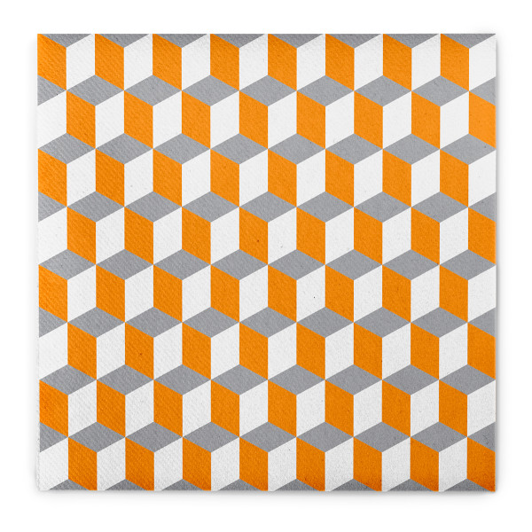 Serviette Chicago in Orange-Grau aus Linclass® Airlaid 40 x 40 cm, 12 Stück