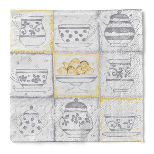 Serviette Cookie in Grau aus Tissue 33 x 33 cm, 3-lagig, 100 Stück