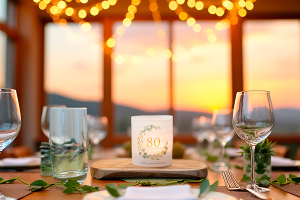 Windlicht Banderole für Kerzengläser Design Schön, dass du da bist 80 - 12 Stück