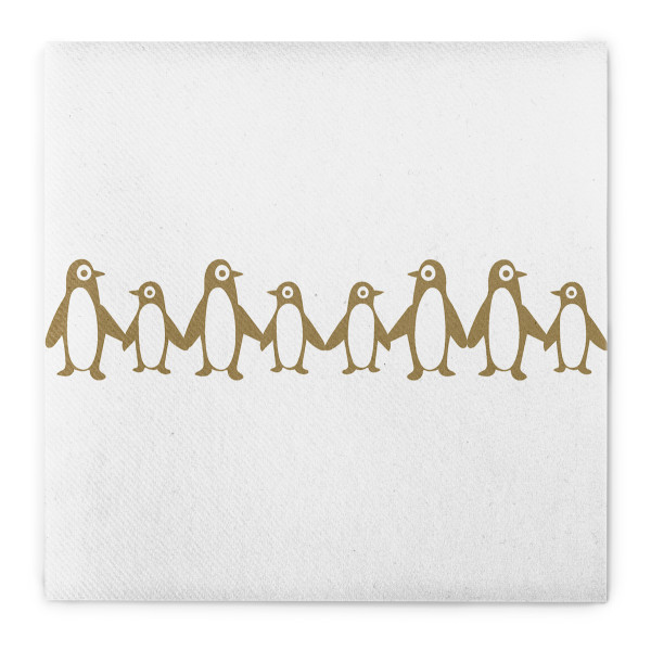 Serviette &quot;Pinguin&quot; in Gold aus Linclass® Airlaid 40 x 40 cm, 12 Stück