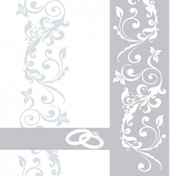 Serviette Hochzeit in Silber aus Linclass® Airlaid 40 x 40 cm, 50 Stück