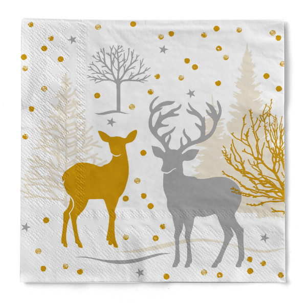 Serviette Josia aus Tissue 3-lagig, 33 x 33 cm, 1/4 Falz, 100 Stück