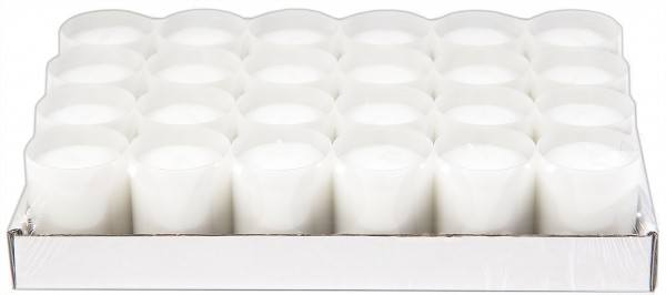 4x Sovie® Refill Kerzen in Weiss 24 Stück im Tray - Brenndauer ca. 24 Stunden