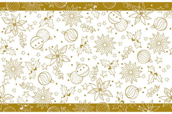Tischläufer Milan in Weiß-Gold aus Linclass® Airlaid 40 cm x 24 m, 1 Stück