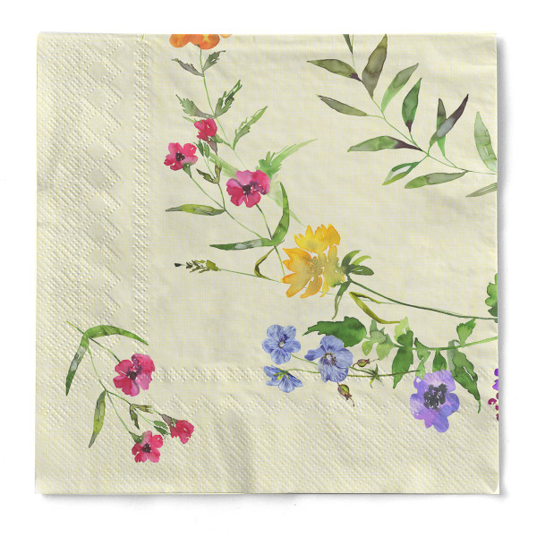 Serviette Molly aus Tissue 3-lagig, 40 x 40 cm, 1/4 Falz, 100 Stück