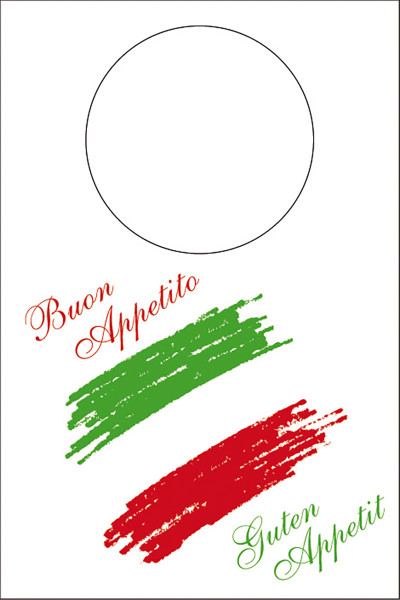 Lätzchen Buon Appetito/Guten Appetit (Italia) aus Vliesstoff, 42 x 60 cm, 100 Stück