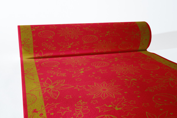 Tischläufer Milan in Rot-Gold aus Linclass® Airlaid 40 cm x 24 m, 1 Stück