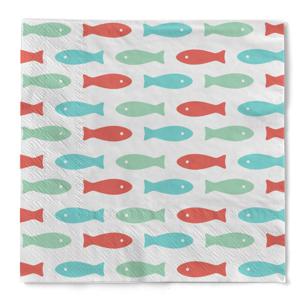 Serviette &quot;Tilapia&quot; (Fische) Retro aus Tissue 33 x 33 cm, 20 Stück