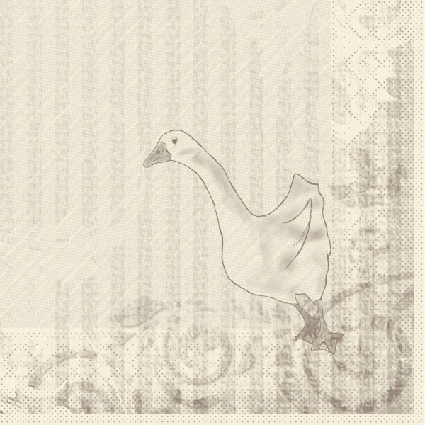 Serviette Gänse-Essen in Champagner aus Tissue Deluxe®, 4-lagig, 40 x 40 cm, 50 Stück