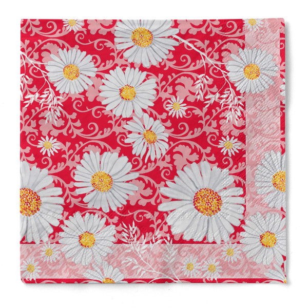 Serviette Lissy in Rot aus Tissue 33 x 33 cm, 3-lagig, 100 Stück