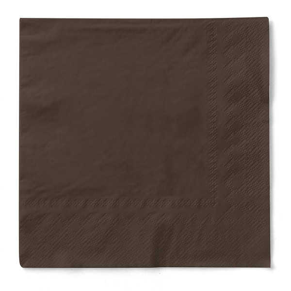 Cocktail-Servietten Braun aus Tissue 24 x 24 cm, 150 Stück