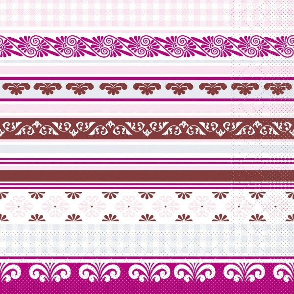 Serviette Jule in Braun-Rose aus Tissue 33 x 33 cm, 20 Stück
