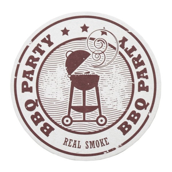 Bierdeckel BBQ Party Real Smoke, Ø 10,7 cm, 100 Stück
