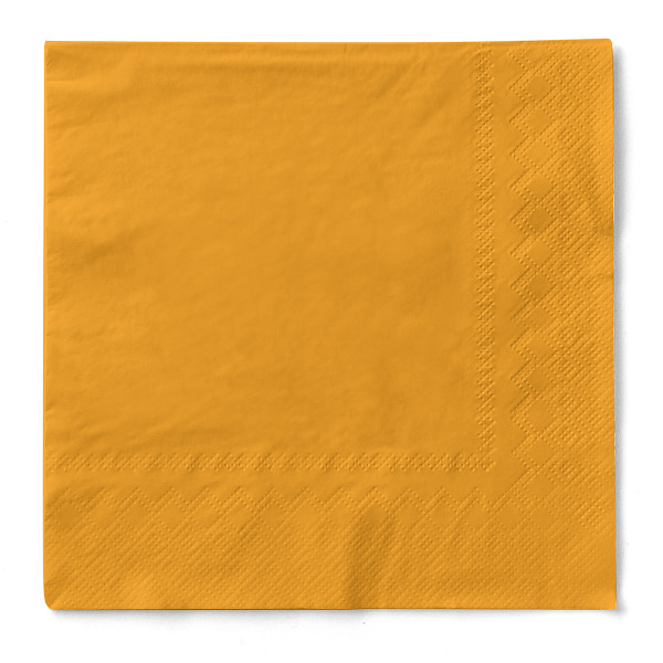 Serviette in Curry/Orange aus Tissue 3-lagig, 40 x 40 cm, 100 Stück